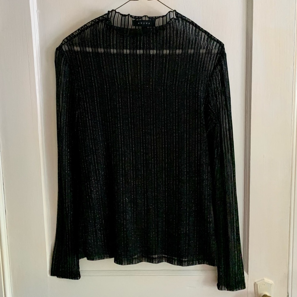 NWOT Adiva Glitter Sheer Top